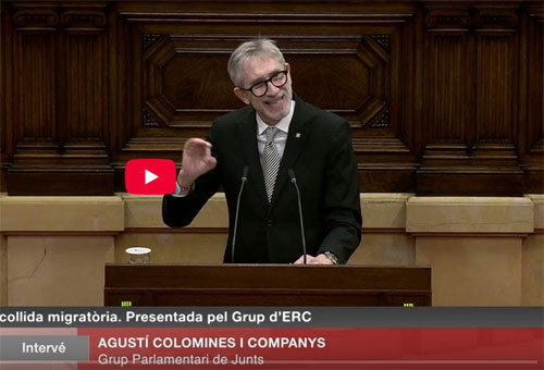 Agustí Colomines, al Ple del Parlament, 8/05/2025: Debat de la moció sobre el model d'acollida migratòria