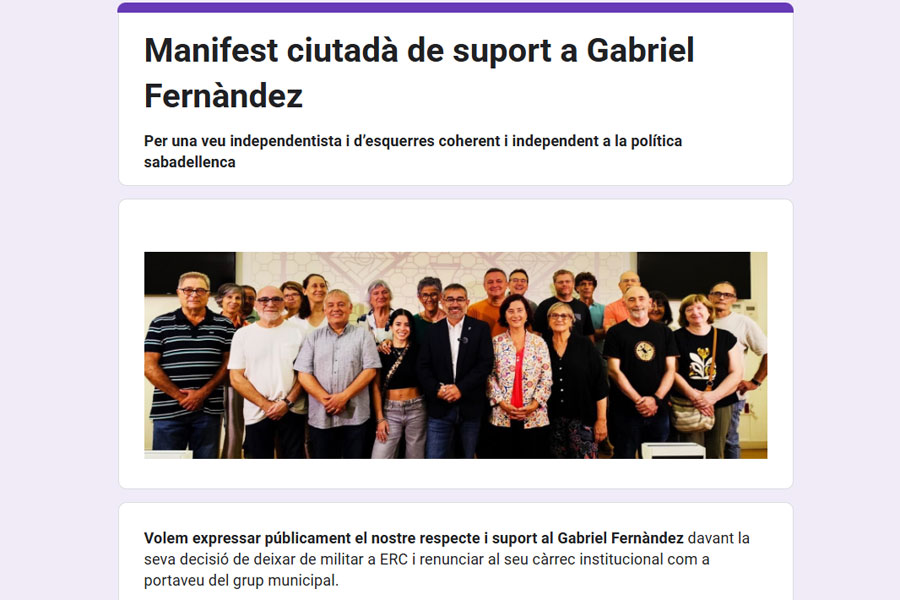 MEScat Sabadell dona suport a Gabriel Fernandez